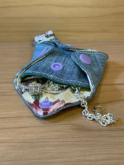 Upcycled material bag/jewelry pouches image 0