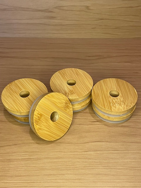 Bamboo Mason Jar Lids image 0