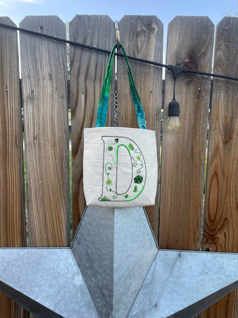 Hand Embroidered Letter Tote image 2