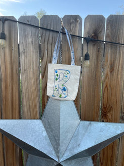 Hand Embroidered Letter Tote image 1