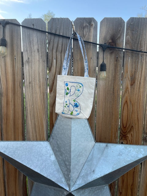 Hand Embroidered Letter Tote image 1